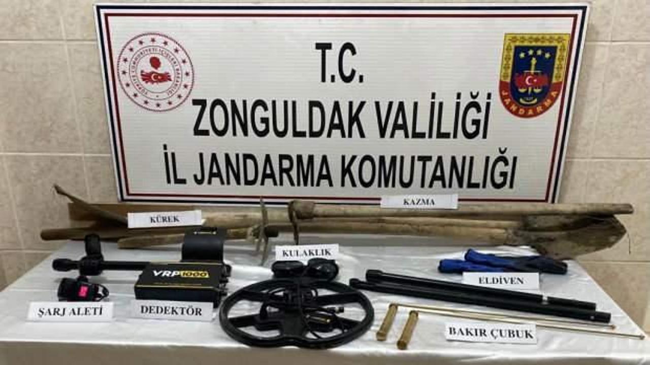 Zonguldak'ta kaçak kazı için keşif yaptıkları iddiasıyla 4 şüpheli gözaltına alındı