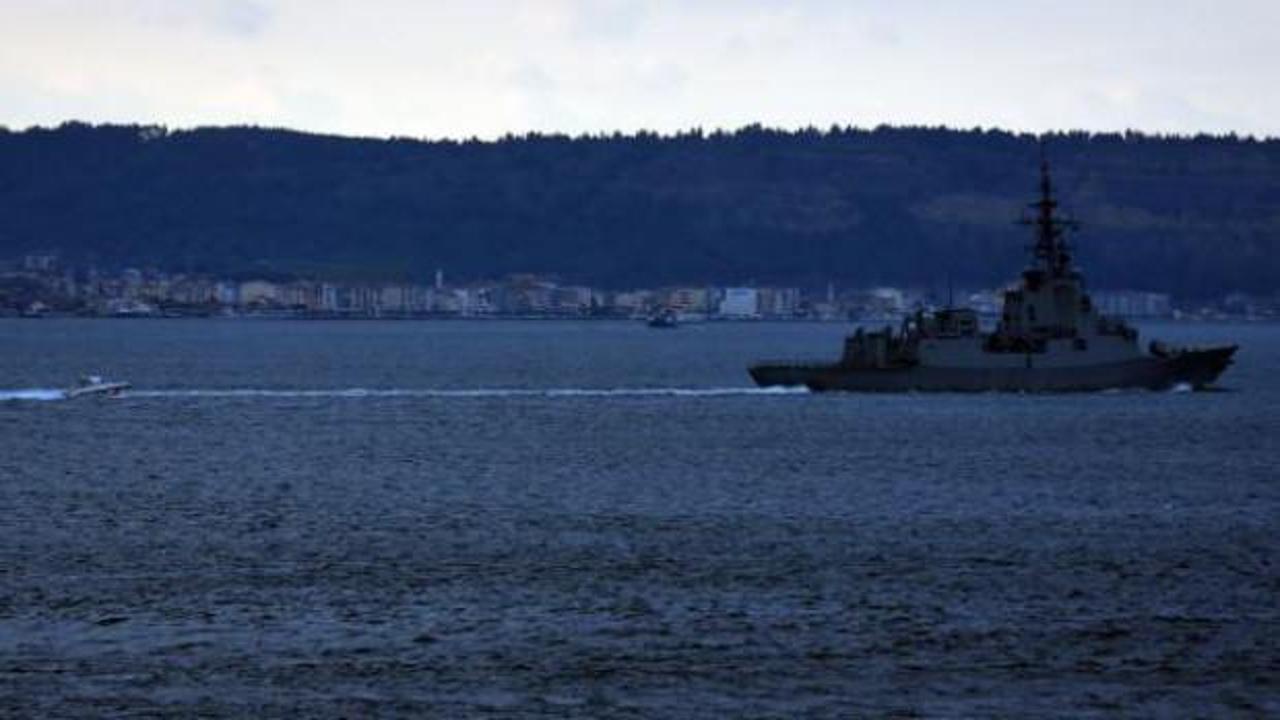İspanya savaş gemisi 'SPS Cristobal Colon', Çanakkale Boğazı'ndan geçti