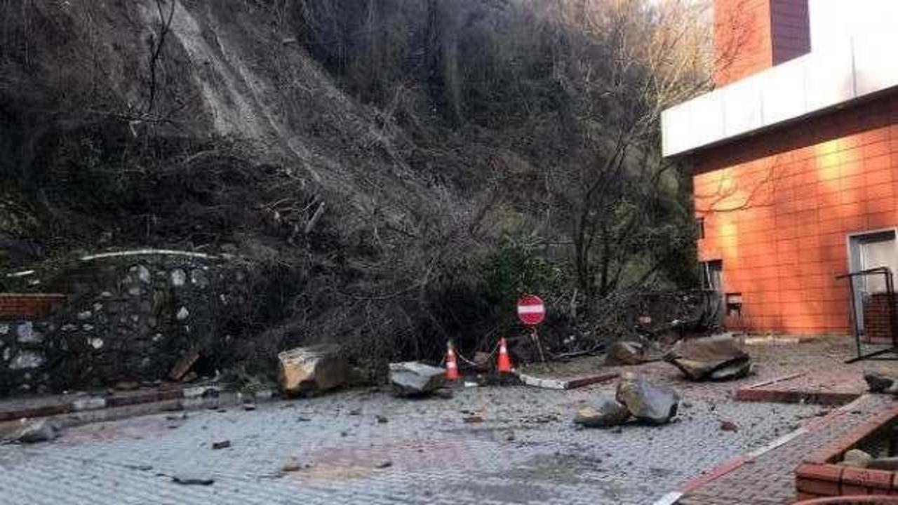 Zonguldak'ta otob&uuml;s terminali heyelan sebebiyle kapatıldı