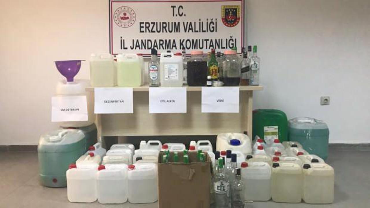 Erzurum'da sahte alkol ve dezenfektan operasyonu: 1 gözaltı