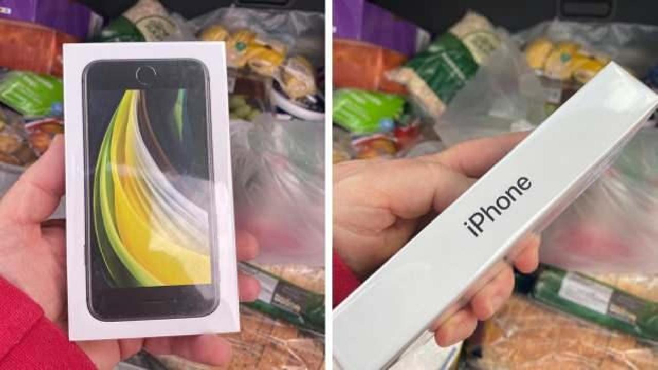 Elma sipariş etti iPhone SE teslim edildi