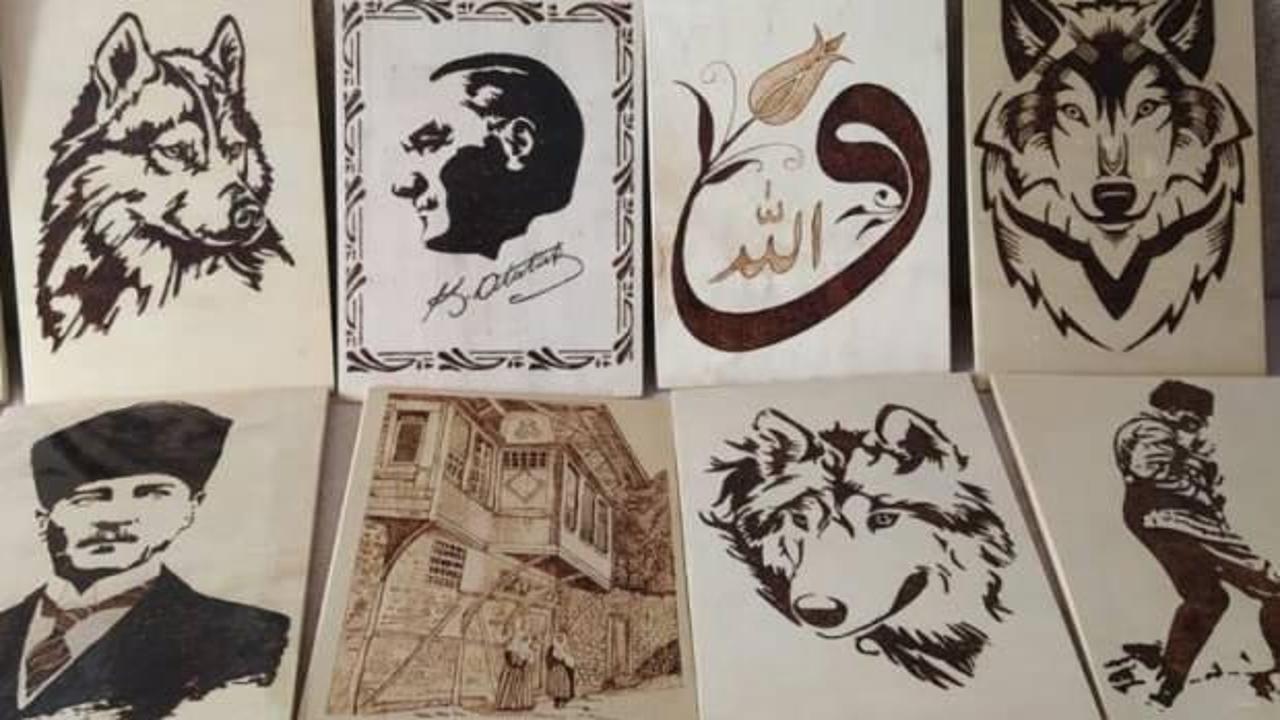 Hobi olarak başladığı ahşap yakma sanatı &uuml;r&uuml;nleri ilgi g&ouml;r&uuml;yor