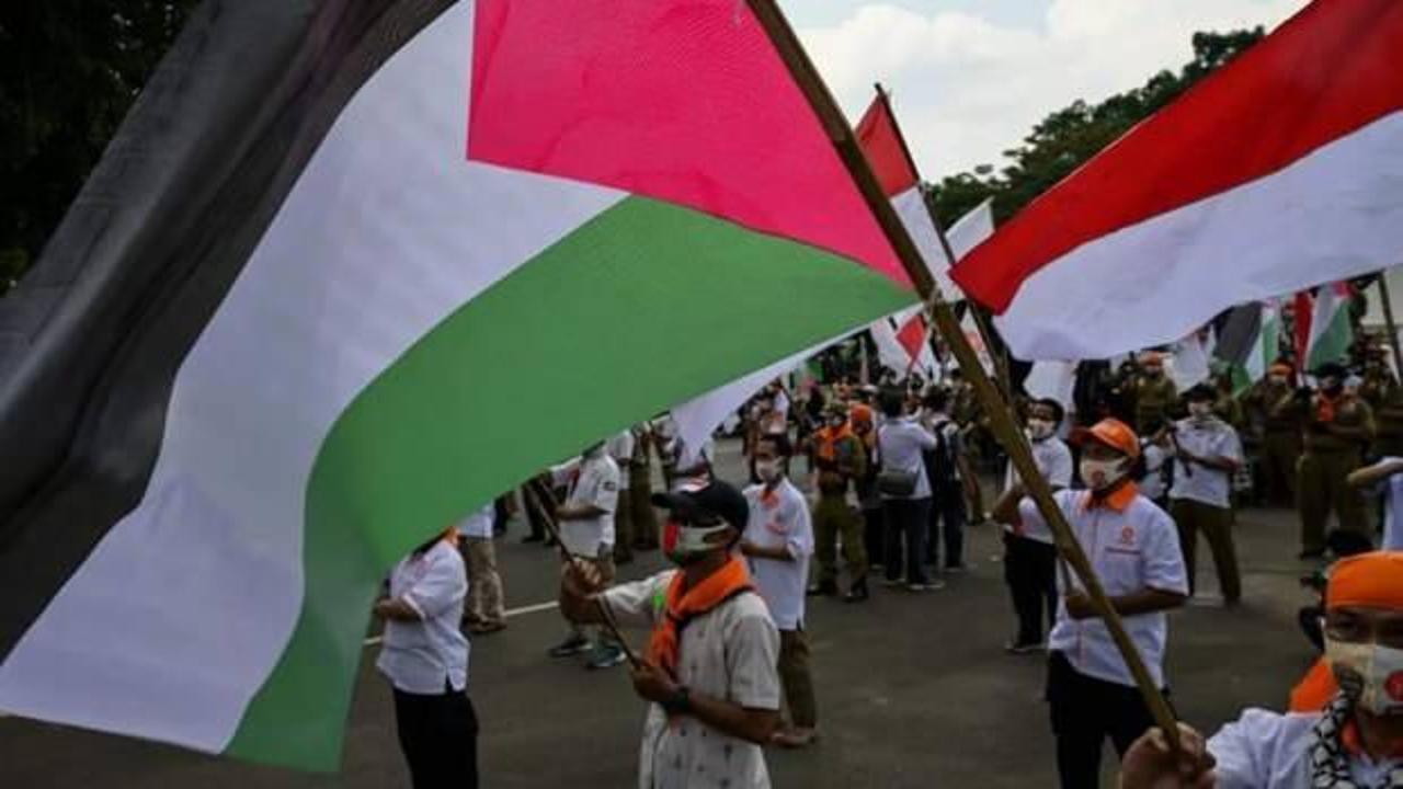 Endonezyalılar Filistin'e destek için meydanlardaydı