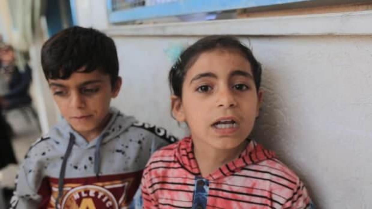 İsrail saldırısında ailesini  kaybeden Filistinli &ccedil;ocuklar haykırdı: Biz &ccedil;ocuğuz