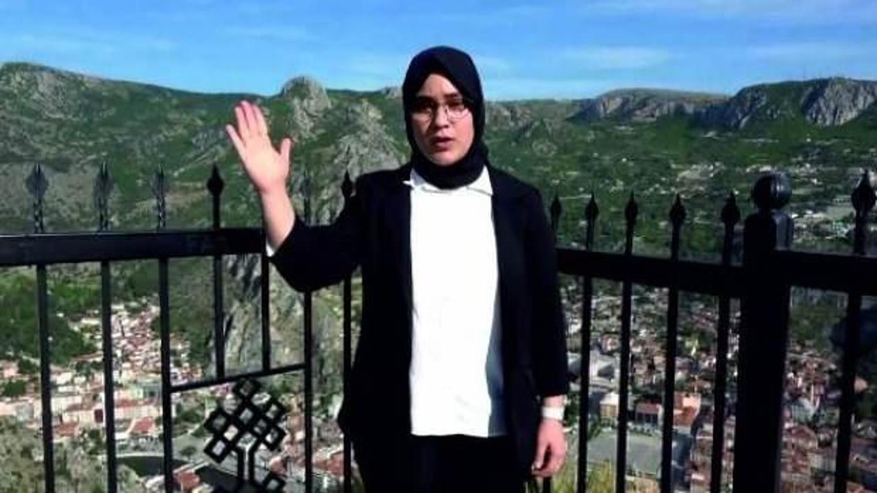 Lise &ouml;ğrencisinden işaret diliyle 19 Mayıs kutlaması