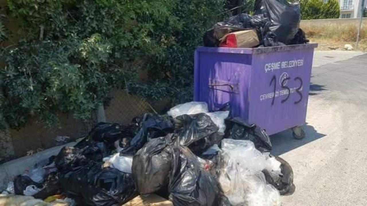 Çeşme Belediyesi’nde çöpler günlerdir toplanmıyor