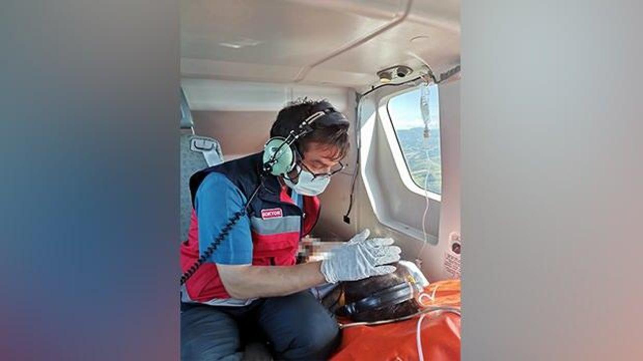 17 yaşındaki kız çocuğu ambulans helikopterle hastaneye yetiştirildi