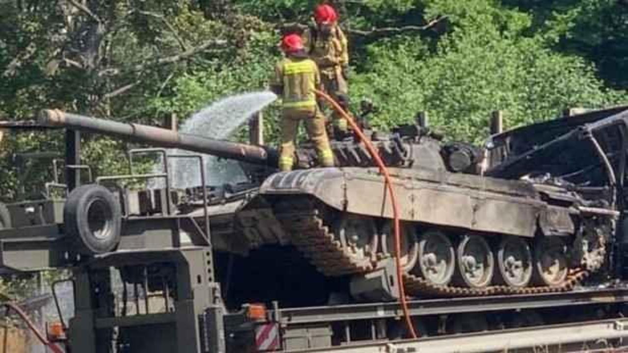 Polonya'da otobandaki kazada 2 tank küle döndü