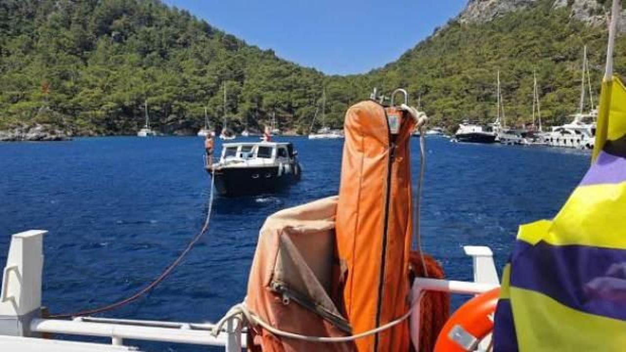 Göcek'te sürüklenen teknedeki 4 kişi kurtarıldı