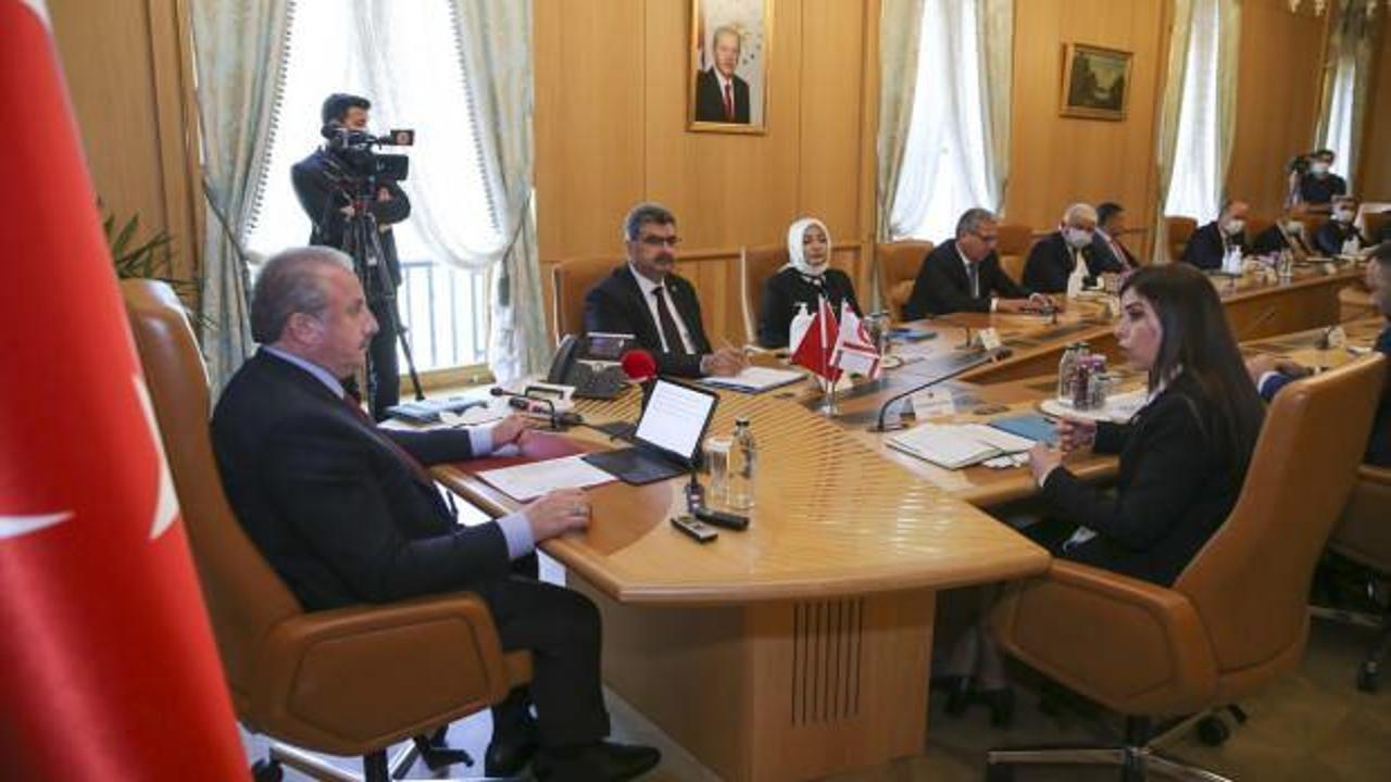 Şentop, KKTC-Türkiye Parlamentolararası Dostluk Grubu'nu kabul etti