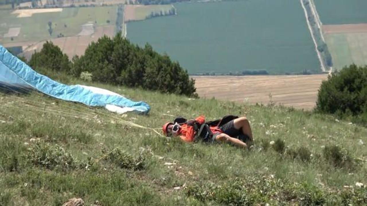 Yama&ccedil; paraş&uuml;t&ccedil;&uuml;s&uuml;n&uuml;n talihsiz kazası: Kalkış yaparken yuvarlandı