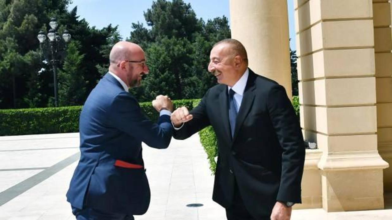Azerbaycan Cumhurbaşkanı Aliyev, AB Konseyi Başkanı Charles Michel'le görüştü:
