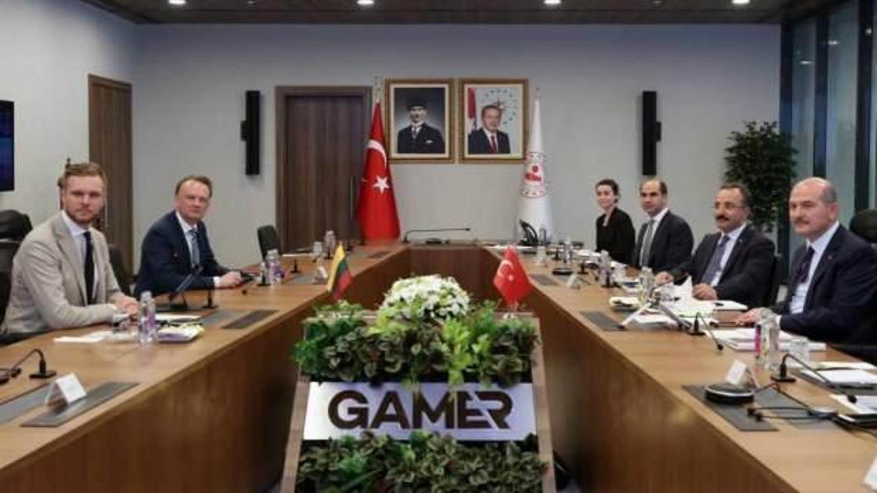 Bakan Soylu, Litvanya Dışişleri Bakanı Landsbergis ile g&ouml;r&uuml;şt&uuml;