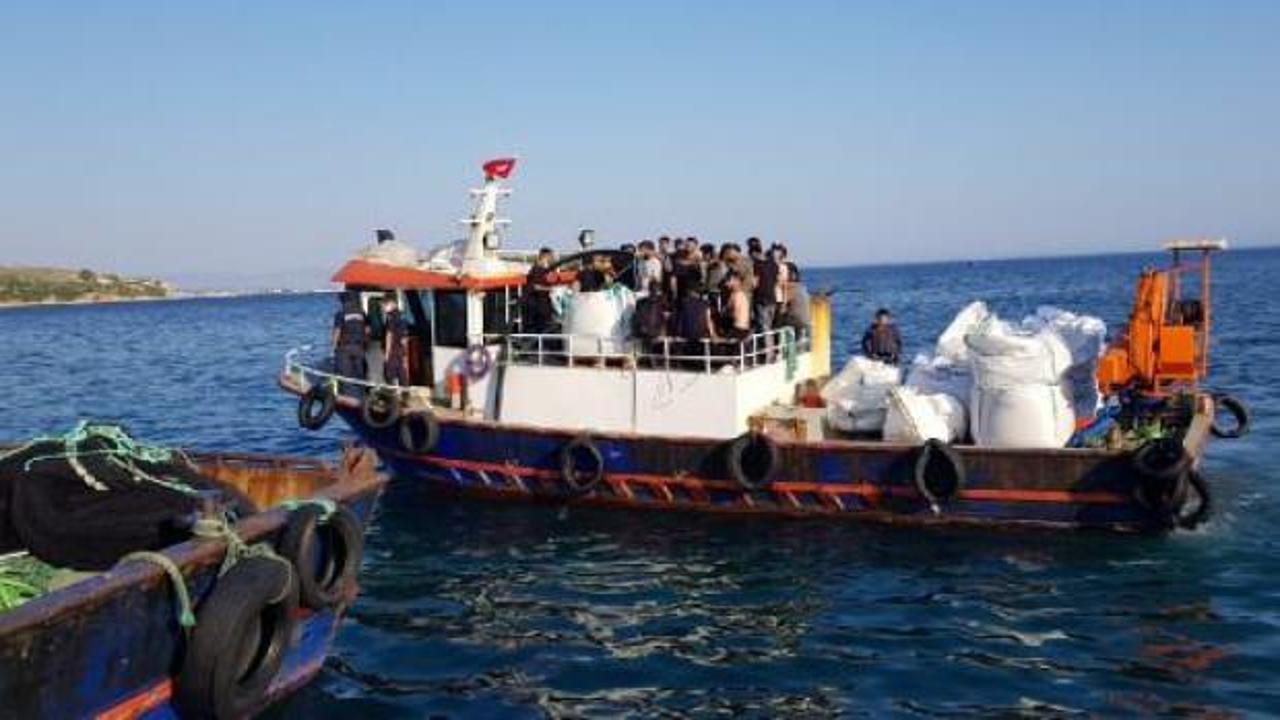 Urla'da Yunan adalarına kaçma hazırlığındaki 45 göçmen yakalandı