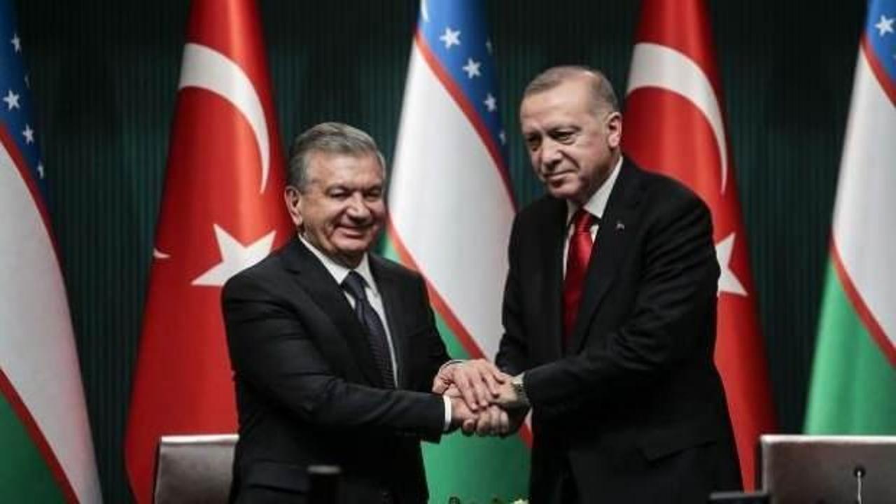 Son Dakika: Başkan Erdoğan, Mirziyoyev ile görüştü