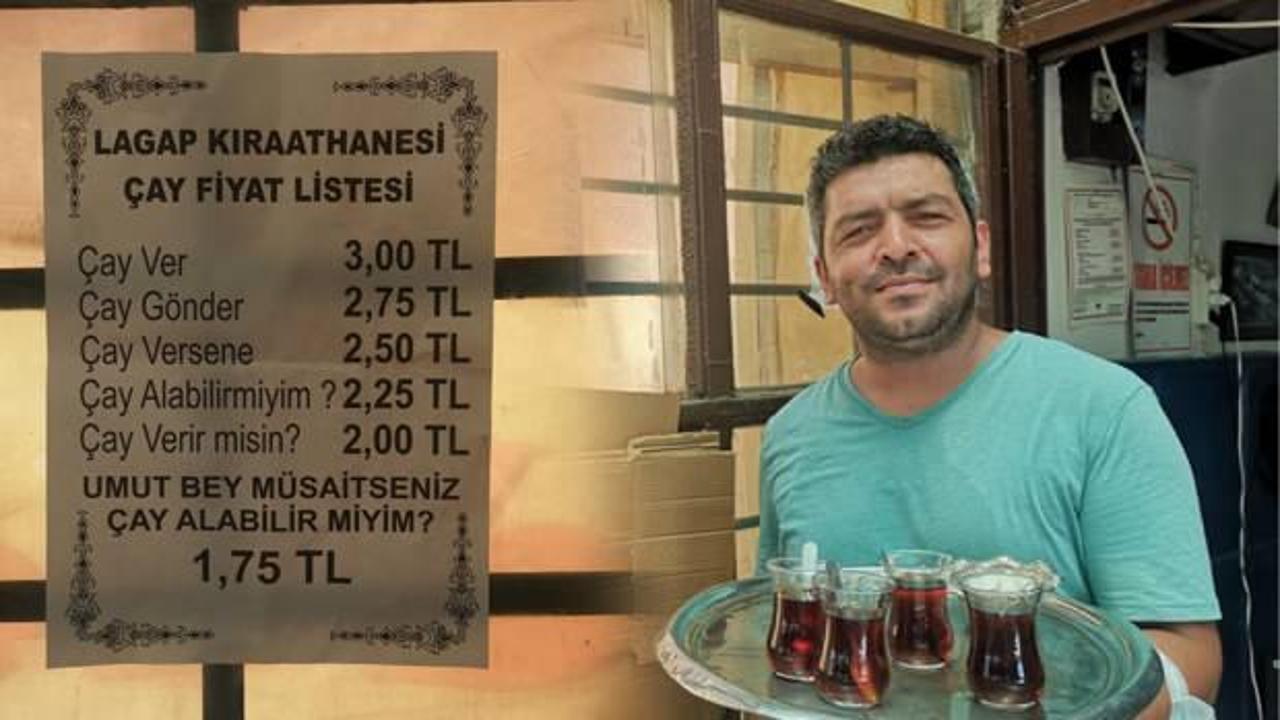 Mersin'de bir çaycı, çayın fiyatını müşterilerin hitabına göre belirliyor!
