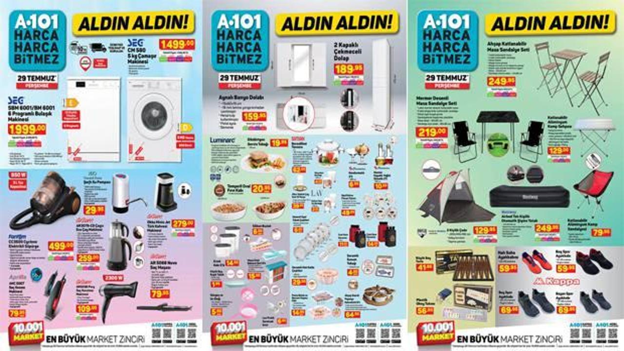 A101 29 Temmuz Aktüel Ürünler Kataloğu! Mutfak araç gereçleri, beyaz eşya ve kamp malzemelerinde