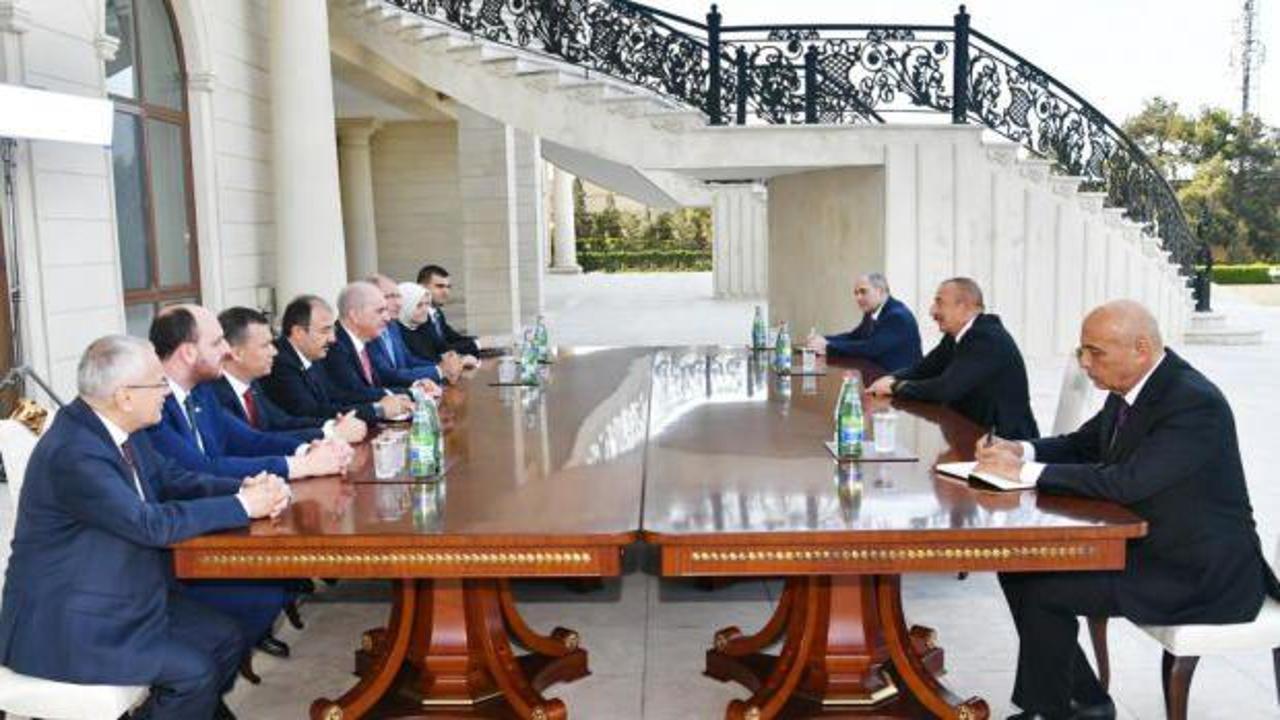 Azerbaycan Cumhurbaşkanı İlham Aliyev,  Kurtulmuş'u kabul etti 