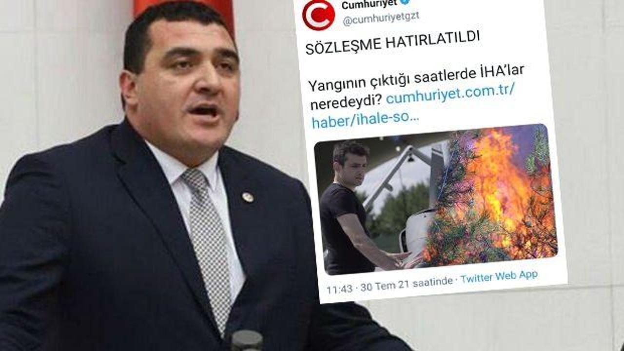 CHP ve Cumhuriyet Gazetesi'nden yangın üzerinden çirkin İHA yalanı