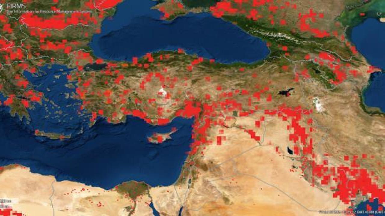 Türkiye'deki orman yangınları NASA uydusuna böyle yansıdı