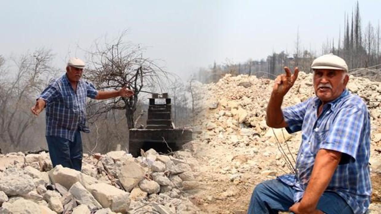 Manavgat'taki yangında 4 evi yandı! 54 yıllık emeği 2 saatte kül oldu