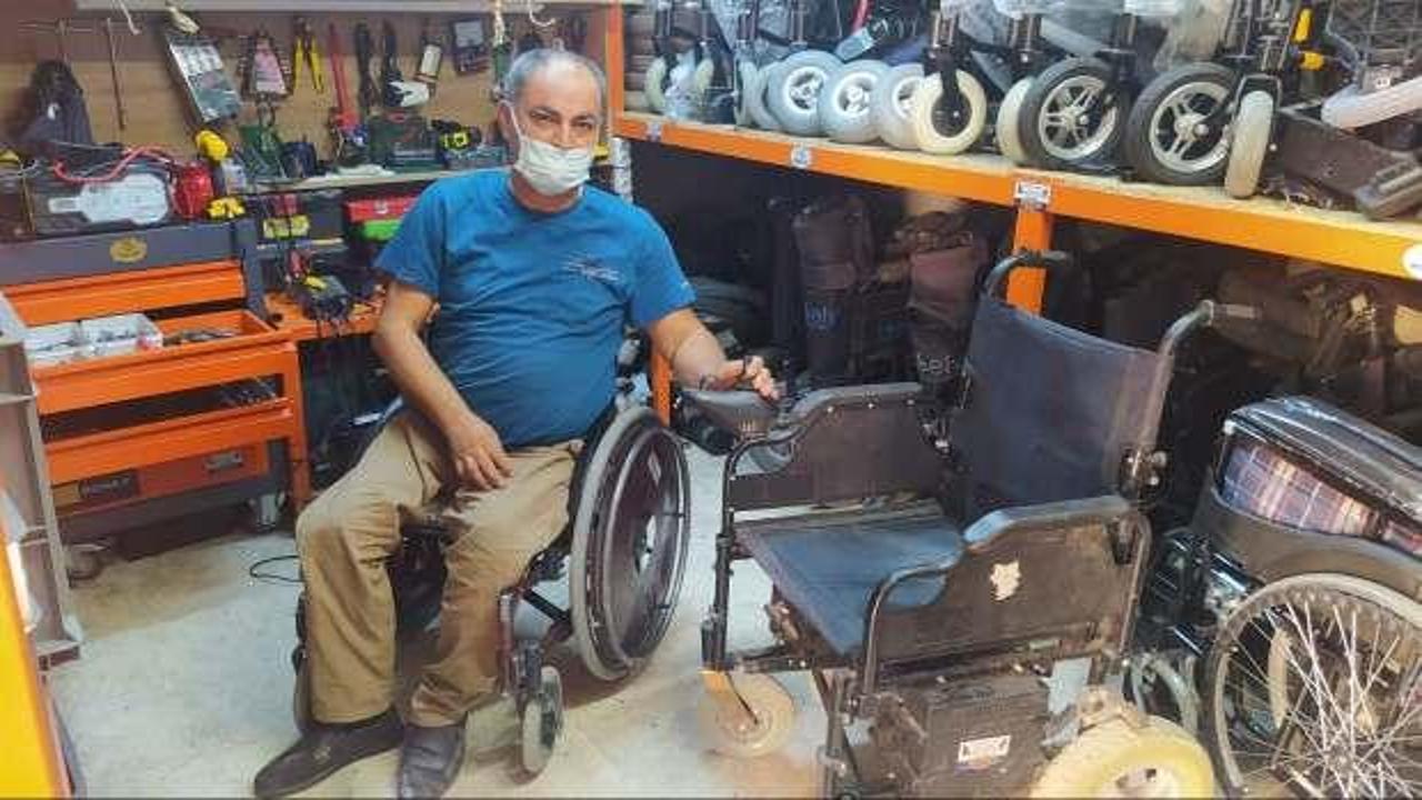 Şanlıurfa'da engelli Hüseyin Şat tamirci bulamadı, kendi tamirci dükkanını açtı