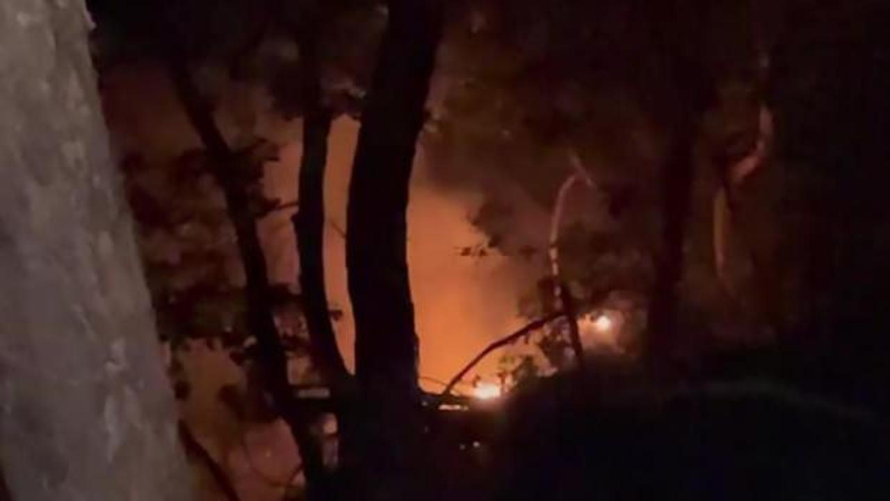 Yıldırım d&uuml;şt&uuml;, ormanda yangın &ccedil;ıktı