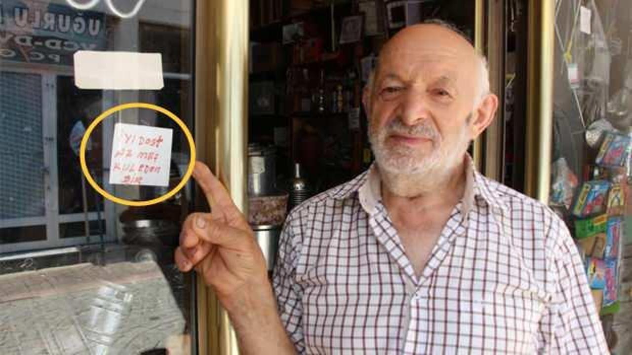 Trabzon'da 83 yaşındaki esnafın dükkanına astığı bu yazı cirosunu arttırdı!
