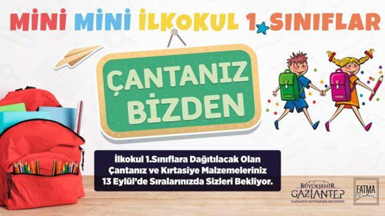 Gaziantep'te ilkokul 1'inci sınıf öğrencilerinin çantaları Büyükşehir'den!