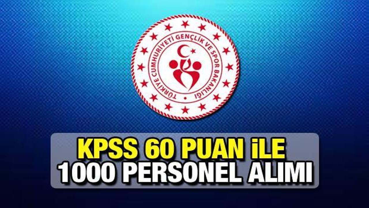 Bakanlık KPSS 60 puan ile 1000 sözleşmeli personel alımı devam ediyor!