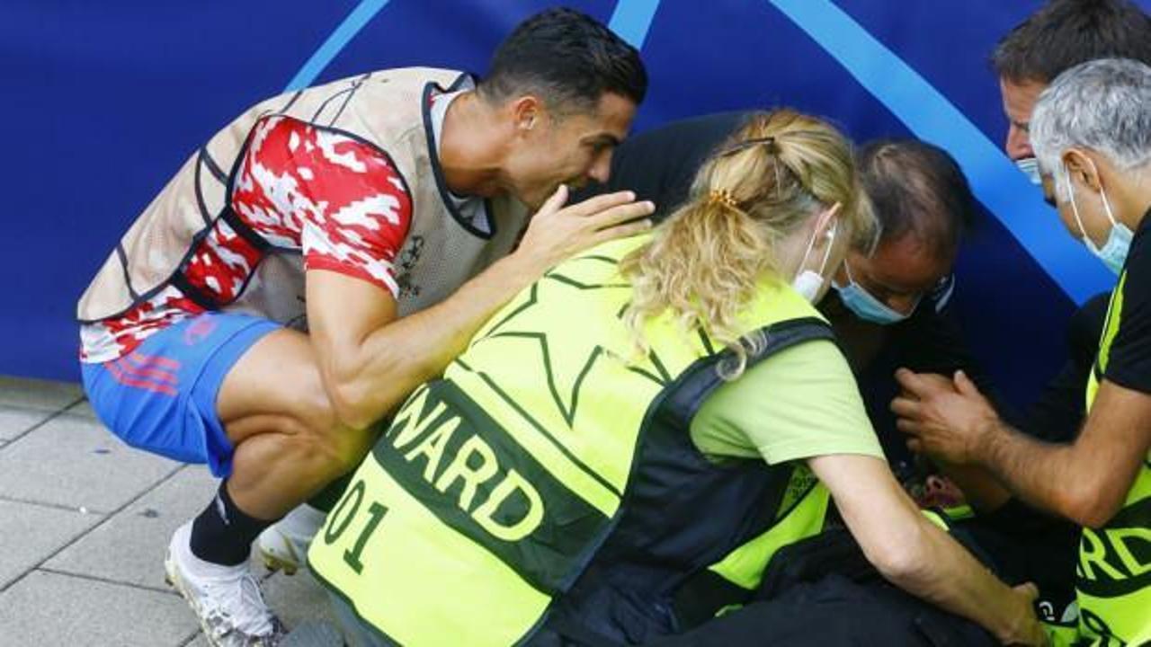Ronaldo, baygınlık geçiren güvenlik görevlisinin yardımına koştu