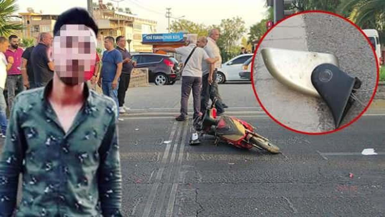 Bisiklet sürücüsüne çarpıp kaçan ehliyetsiz sürücü, kırık dikiz aynasından yakalandı