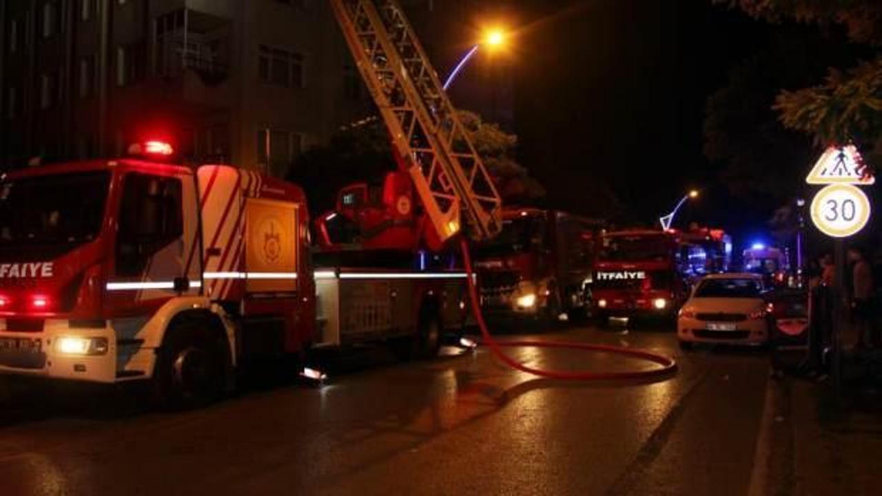 Gebze’de 7 katlı binada korkutan yangın