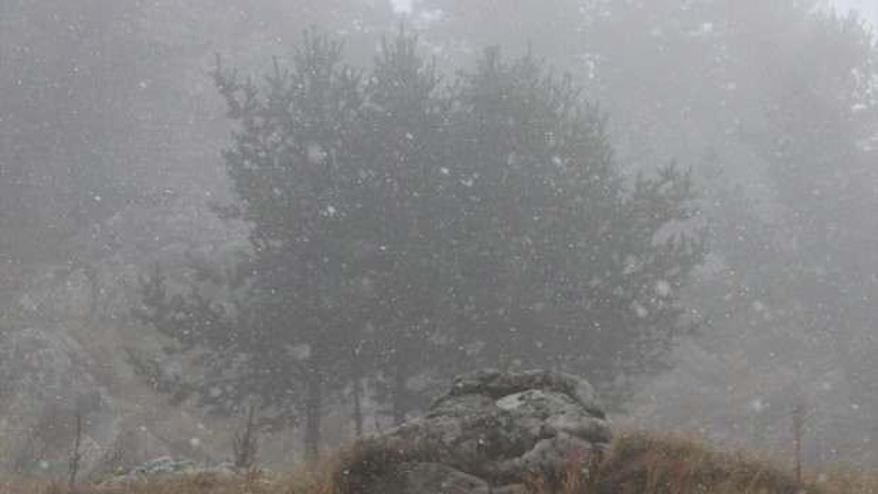 Kartalkaya'da kar yağışı başladı