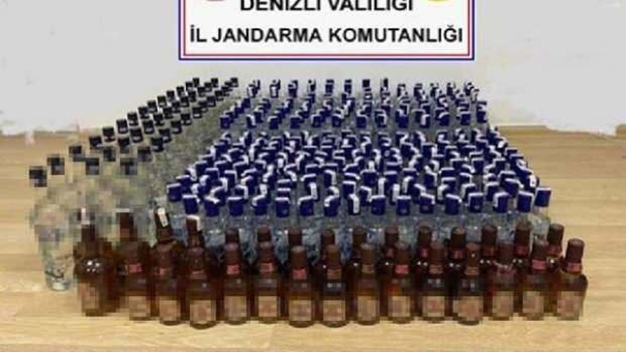 Pamukkale'de 338 şişe sahte içki ele geçirildi