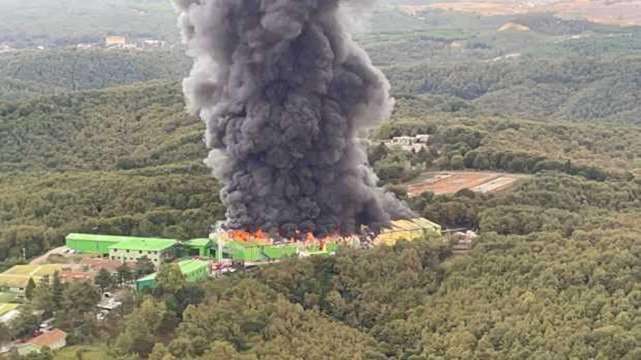 Şile'de fabrikada yangın! Patlama sesleri duyuldu