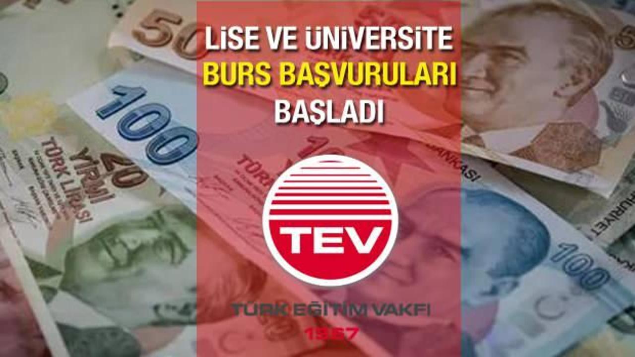 TEV lise ve üniversite burs başvuruları başladı! 2021 Türk Eğitim Vakfı aylık 800 TL'ye kadar burs verilecek!