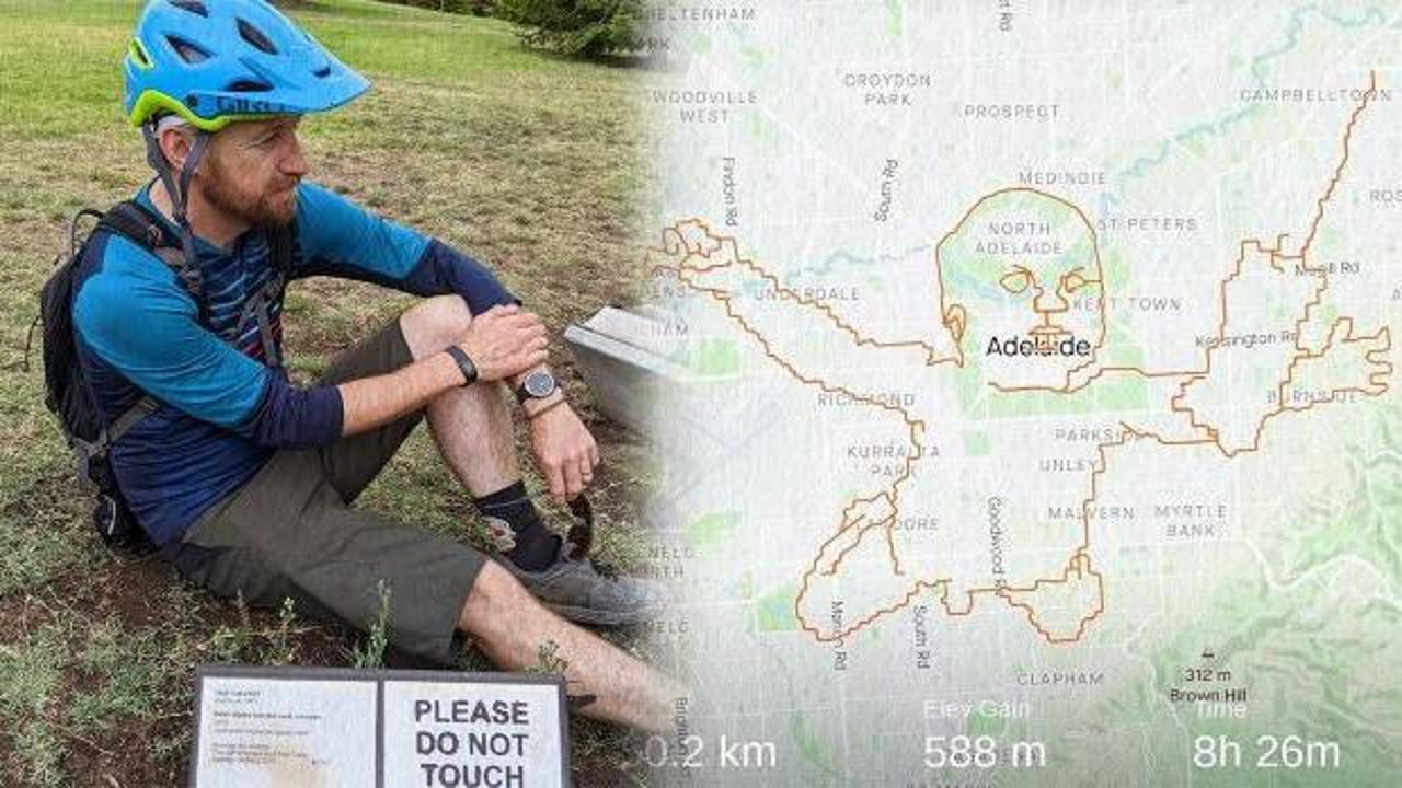 Avustralyalı bisikletçi, GPS iziyle Nirvana’nın ünlü albüm kapağını çizdi