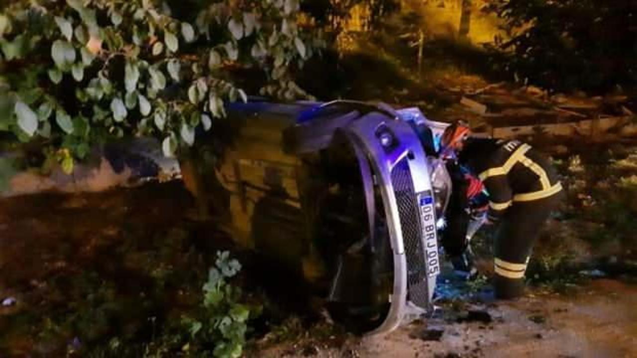 Zonguldak'ta kontrolden çıkan otomobil devrildi: 1 yaralı