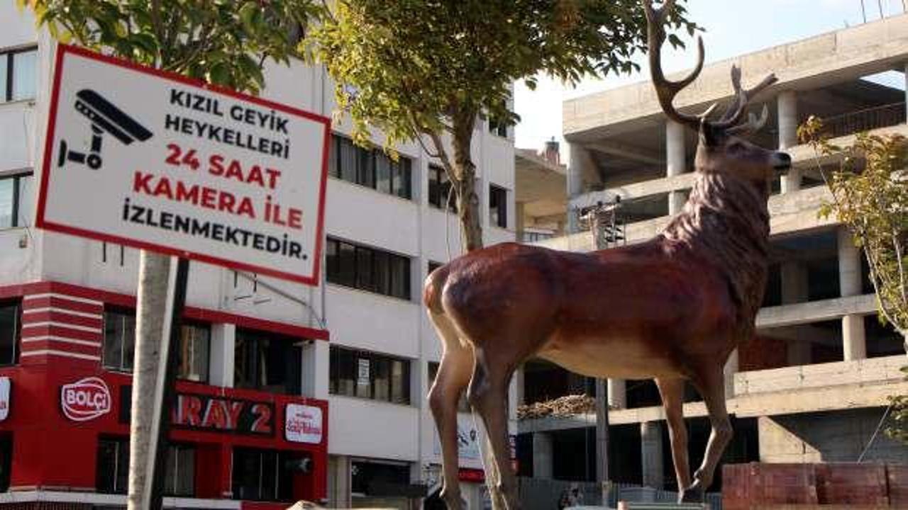 Bolu Belediyesi, geyik heykellerini 7/24 kamerayla izleyecek