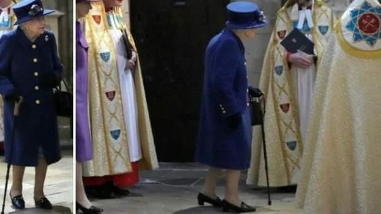 Kraliçe Elizabeth bastonla görüldü!