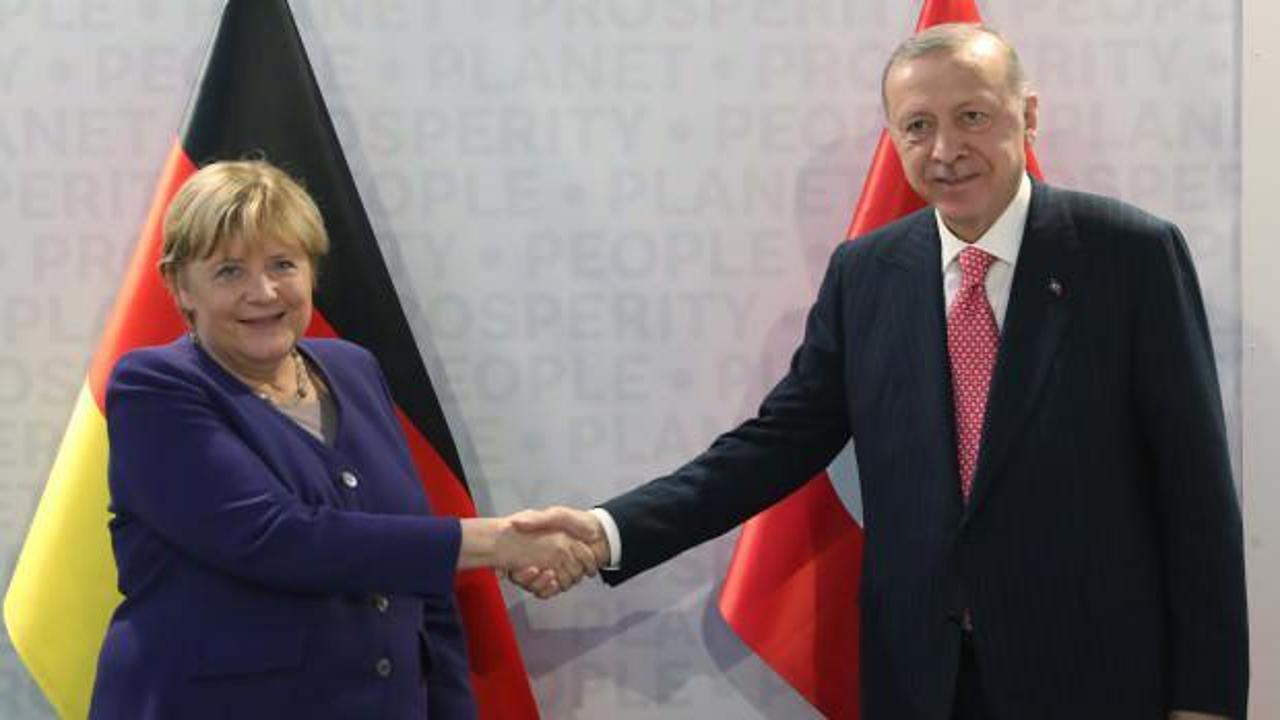 Başkan Erdoğan Merkel'le görüştü