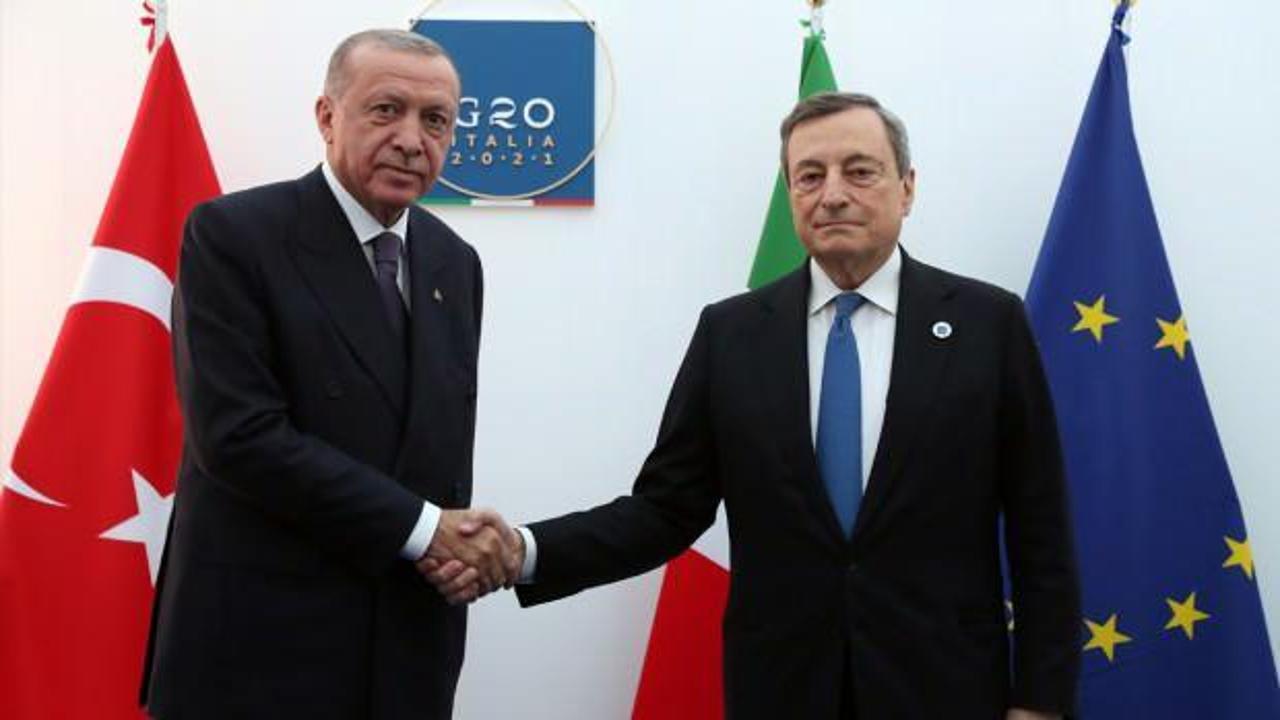 Cumhurbaşkanı Erdoğan İtalya Başbakanı Draghi ile görüştü