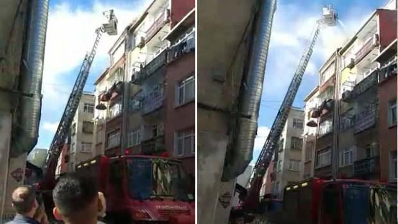 Fatih'te binanın çatısında yangın 