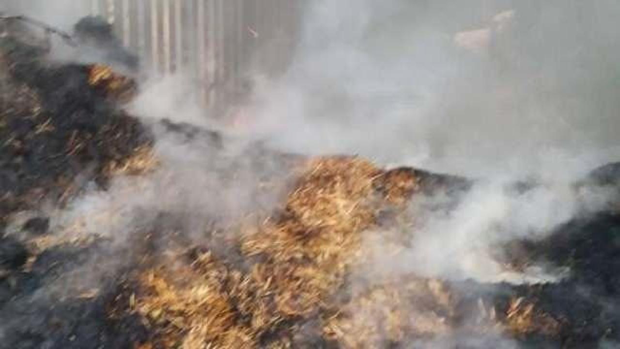 Konya'daki yangında 30 ton saman kül oldu
