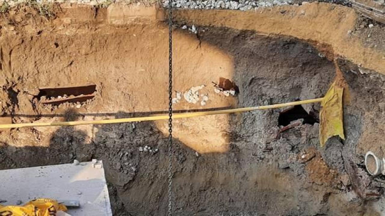 İznik'te altyapı çalışması sırasında 'oda mezar' bulundu