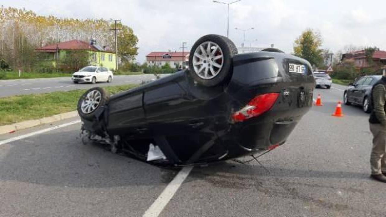 Samsun'da otomobil takla attı: 1 bekçi ölü, 1 bekçi yaralı