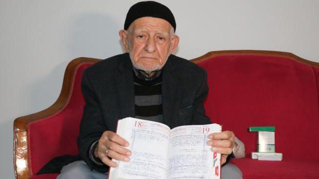 85 yaşındaki Eşref amca 65 yıldır tüm harcamalarını günlüğüne yazıyor