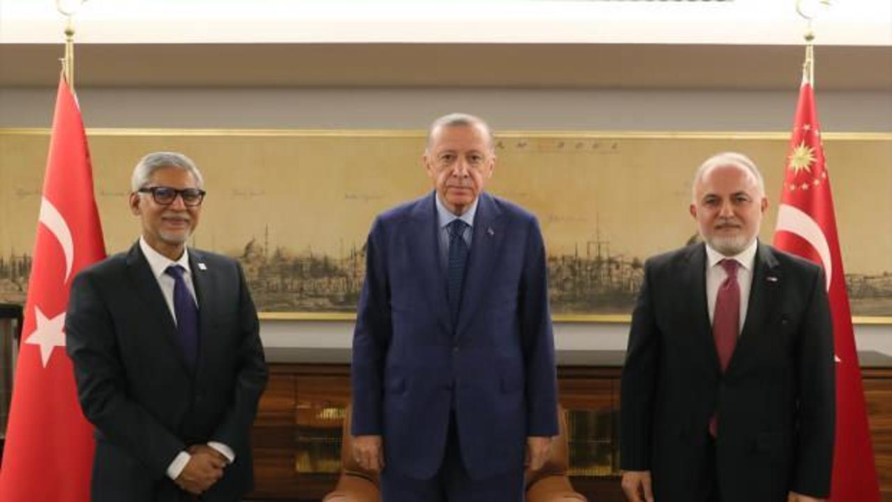 Cumhurbaşkanı Erdoğan Kınık ve Chapagain'i kabul etti