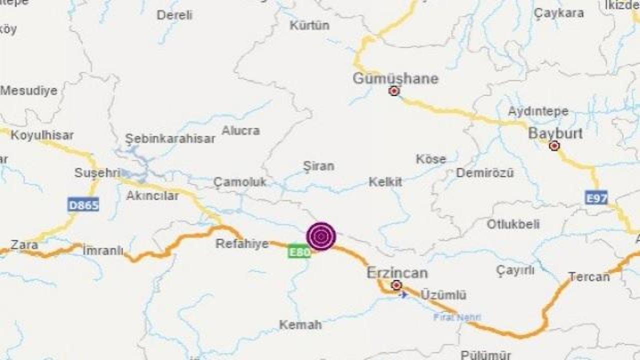 Erzincan Refahiye’de 3.5 büyüklüğünde deprem
